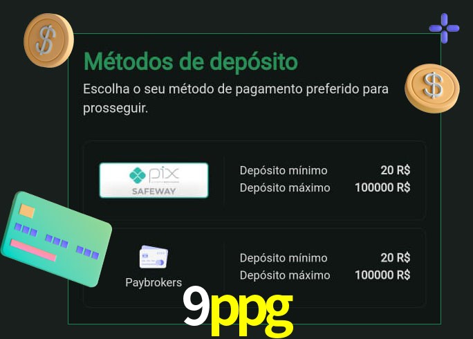 O cassino 9ppg oferece uma grande variedade de métodos de pagamento